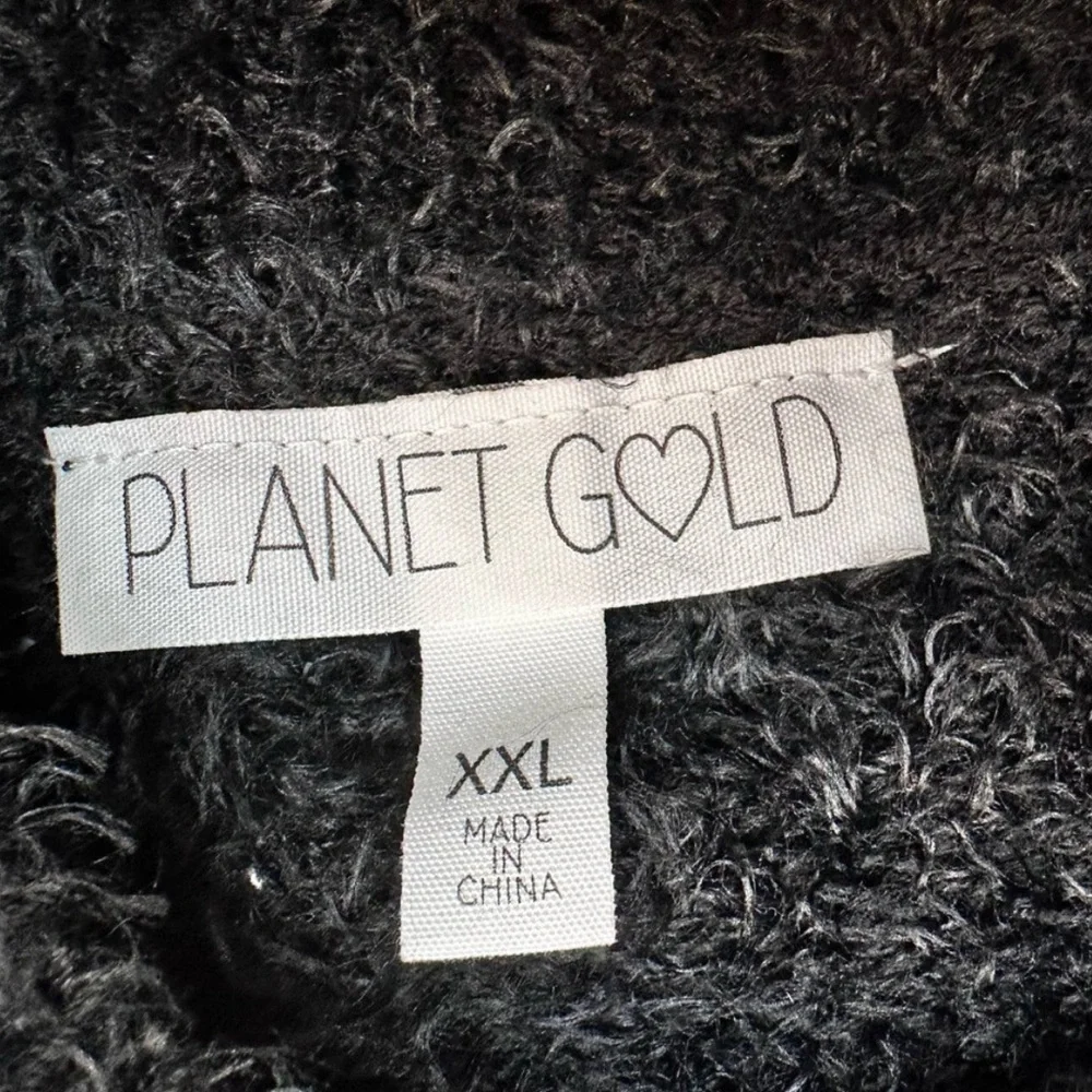Planet Gold Open ((choker style)) Neckline Sweater Dress Mohair Style XXL Black - Picture 6 of 9